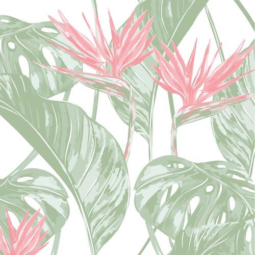 20 SERVIETTES PAPIER OISEAU DE PARADIS 33CM