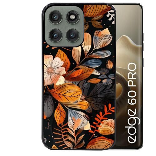 Coque noire Taperso pour EDGE 60 PRO avec motif fleur automne