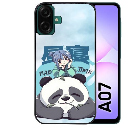 Coque noire Taperso pour Galaxy A07 4G avec motif panda anime