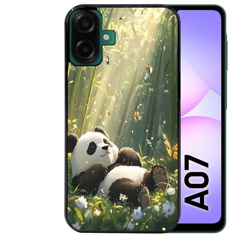 Coque noire Taperso pour Galaxy A07 4G avec motif panda bambou