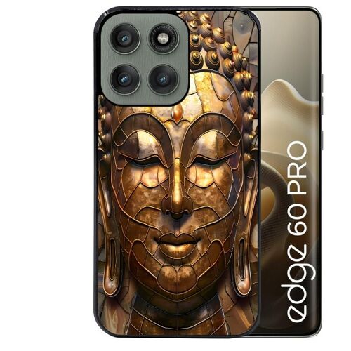 Coque noire Taperso pour EDGE 60 PRO avec motif bouddha et mosaique