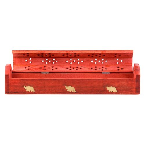 PORTE ENCENS BOIS COFFRET ROUGE