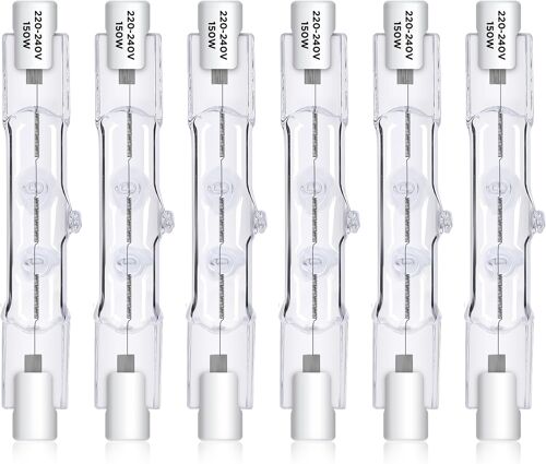 Kalanka-Ampoule Halog¿¿Ne R7s 78mm 150w 230v, Ampoule J78 Dimmable Halogene 2800k Blanc Chaud, Convient Pour Les Lampadaires, Les Eclairages Paysagers, Pack De 6