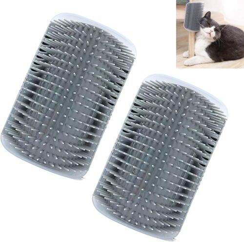 Kalanka-Chats Cheveux Peigne,2 Pi¿¿Ces Brosse/Auto Toiletteur Pour Chat,Massage Murale Coin Brosse Avec Paquets D'herbe ¿¿ Chats Et Vis,Pour Chat ¿¿ Fourrure Longue Et Courte