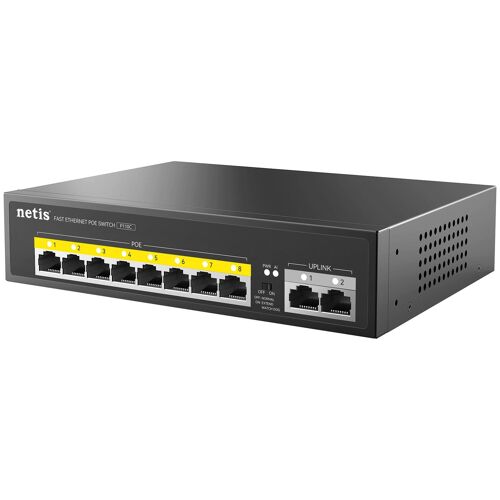 Netis P110C - Commutateur - non géré - 8 x 10/100 (PoE) + 2 x 10/100 (liaison montante) - de bureau, fixation murale - PoE (120 W)