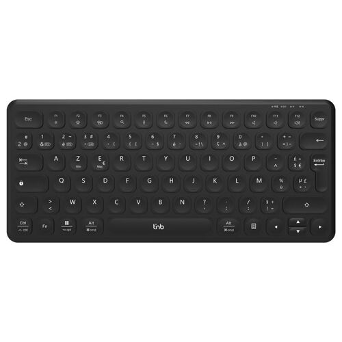 T'nB - Clavier - ultra-mince, rechargeable - mini - sans fil - Bluetooth, 2.4 GHz - AZERTY - Français - noir