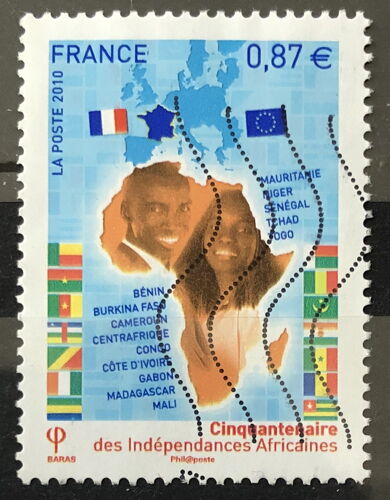 Cinquantenaire Indépendances Africaines 0,87 Euros (Très Joli N° 4496) Obl - France Année 2010 - Brn83 - N27052