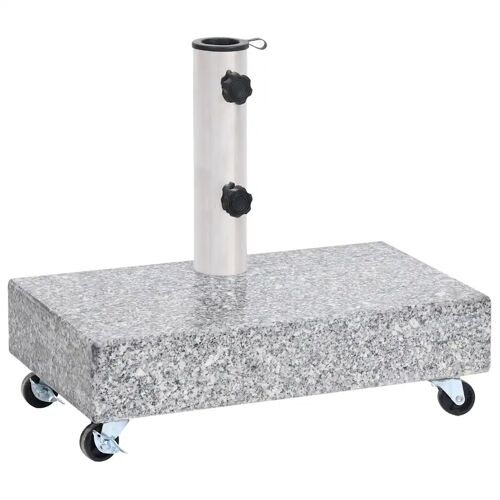 Socle De Parasol Stable Avec Roulettes Pour Extérieur 45 X 25 X 8,3 Cm En Granite Gris Clair Helloshop26 02_0046506