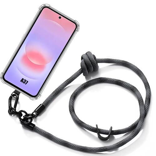 Coque pour Samsung Galaxy A37 5G, Protection Silicone Antichoc avec Cordon Robuste Gris - E.F.Connection