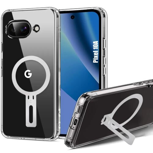 Coque pour Google Pixel 10a, Silicone Antichoc Anti-Rayures avec Support Réglable Argenté - E.F.Connection