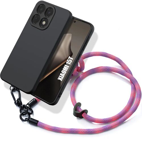 Coque pour Xiaomi 15T, Silicone Slim Liquide Anti-Rayures avec Cordon Démontable Rose - E.F.Connection