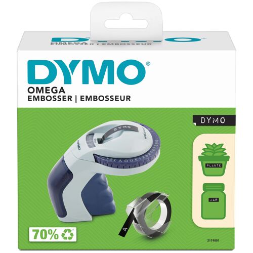 DYMO Omega Système de marquage | Petite étiqueteuse à molette Turn-Click au design ergonomique | Pour la maisonle bricolage et les loisirs créatifs (£/€ÄÖ & Ü)