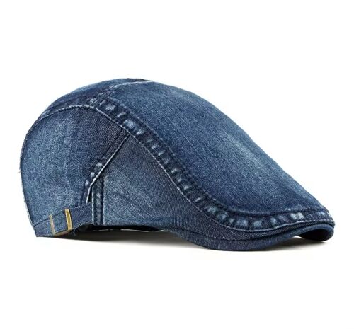 Casquette Béret/Plate/Gavroche, Coton, Taille Réglable, Bleu