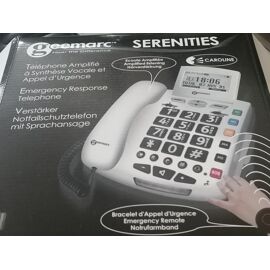 Téléphone Serenities avec grosses touches et amplificateur+ Bracelet d'alarme inclus