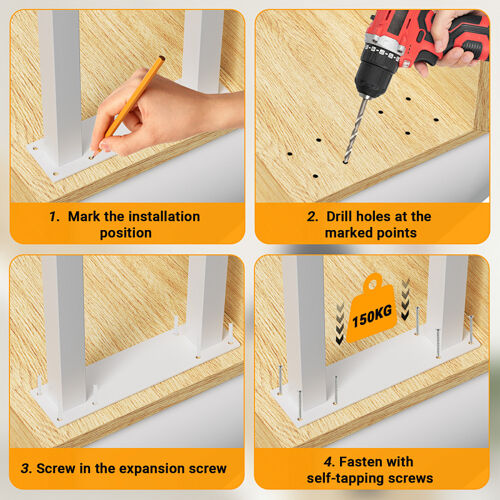 65cm Blanc Rampe d'escalier en forme de U fer hauteur main courante extérieur pour escalier, parapet