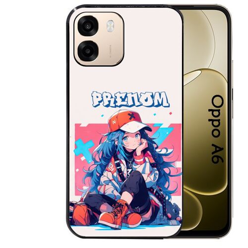 Coque noire Taperso pour Oppo A6 et A6X 4G 5G avec motif anime casquette personnalise