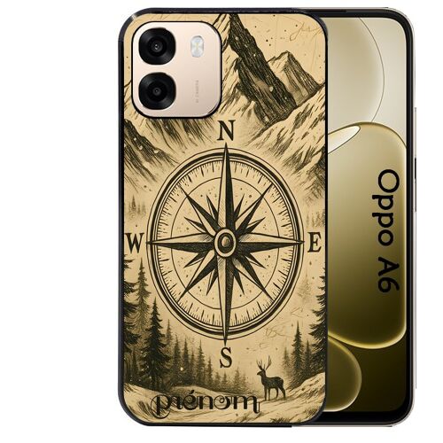 Coque noire Taperso pour Oppo A6 et A6X 4G 5G avec motif voyage et boussole