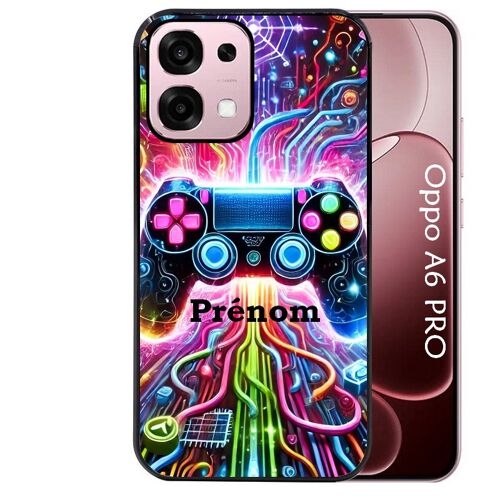 Coque noire Taperso pour Oppo A6 PRO 4G et 5G avec motif gamer electro personnalisee