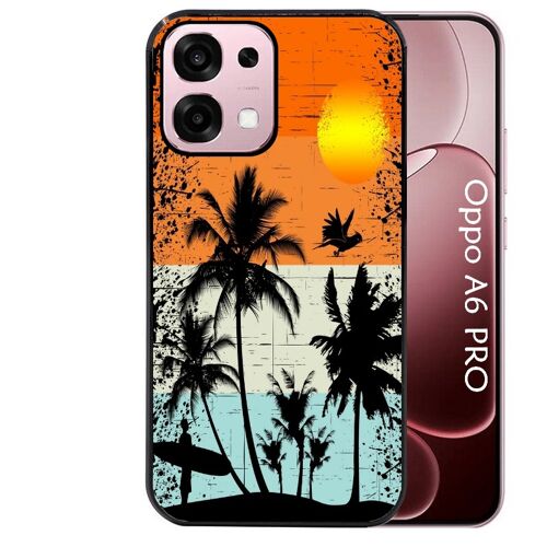 Coque noire Taperso pour Oppo A6 PRO 4G et 5G avec motif hawai sun
