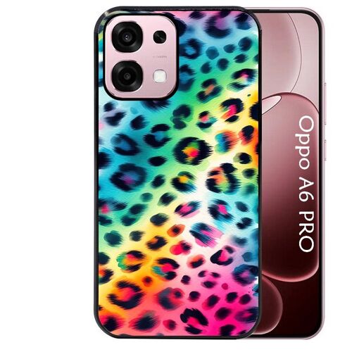Coque noire Taperso pour Oppo A6 PRO 4G et 5G avec motif leopard arc