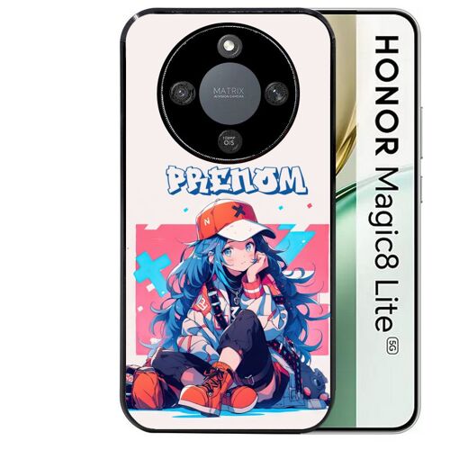 Coque noire Taperso pour Magic 8 LITE avec motif anime casquette personnalise