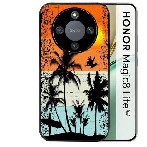 Coque noire Taperso pour Magic 8 LITE avec motif hawai sun