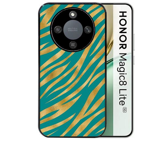 Coque noire Taperso pour Magic 8 LITE avec motif zebre vert