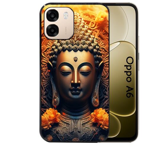 Coque noire Taperso pour Oppo A6 et A6X 4G 5G avec motif bouddha et fleur