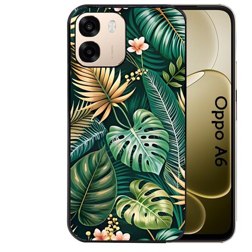 Coque noire Taperso pour Oppo A6 et A6X 4G 5G avec motif jungle dore