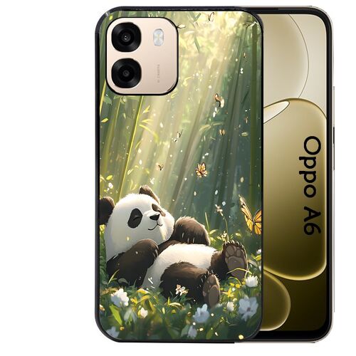 Coque noire Taperso pour Oppo A6 et A6X 4G 5G avec motif panda bambou