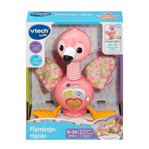 Jouet peluche interactive VTech Flamingo Rigolo - Jaune - 23 x 14 x 28 cm