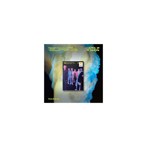 Cd Album P1harmony Unique (Photo Book Version) - Exclusivité Fnac, Pochette Carrée Noire Avec Accents Bleus Et Jaunes