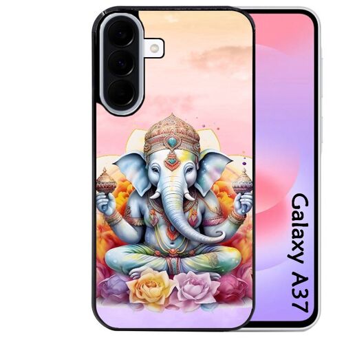 Coque noire Taperso pour Galaxy A37 avec motif elephant namaste