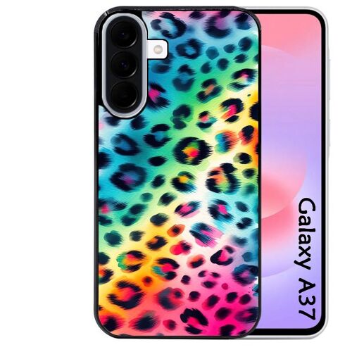 Coque noire Taperso pour Galaxy A37 avec motif leopard arc