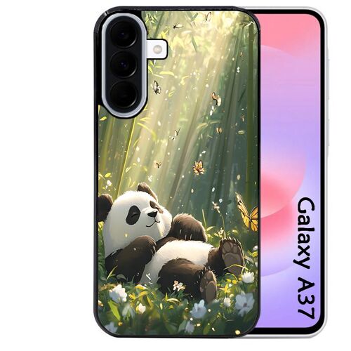 Coque noire Taperso pour Galaxy A37 avec motif panda bambou