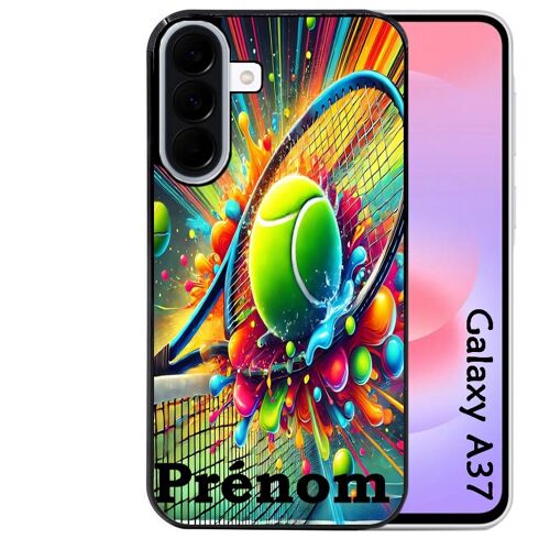 Coque noire Taperso pour Galaxy A37 avec motif tennis color personnalisee