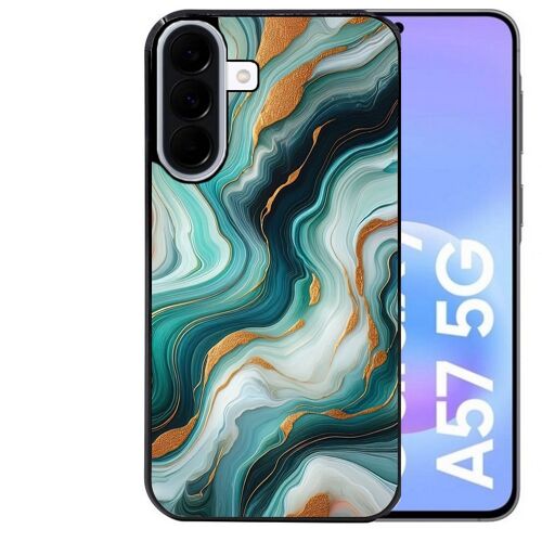 Coque noire Taperso pour Galaxy A57 avec motif marbre vert