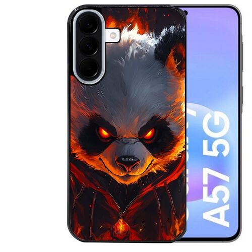 Coque noire Taperso pour Galaxy A57 avec motif panda very angry
