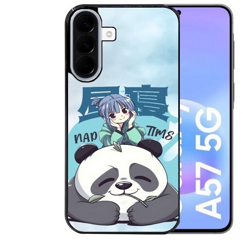 Coque noire Taperso pour Galaxy A57 avec motif panda anime