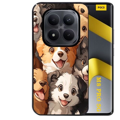 Coque noire Taperso pour POCO M8 PRO 5G avec motif chien smile