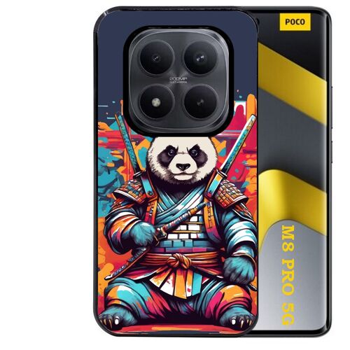 Coque noire Taperso pour POCO M8 PRO 5G avec motif panda katana
