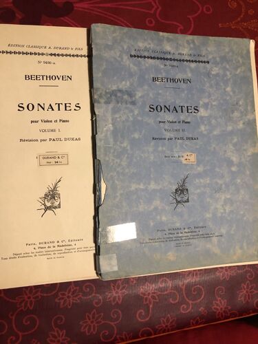 Partitions Beethoven - Sonates Pour Violon Et Piano. Volumes 1 Et 2 . Accompagnement.