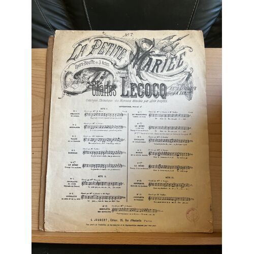 Charles Lecocq La Petite Mariée N°7 Le Rossignol Partition Chant Piano Joubert