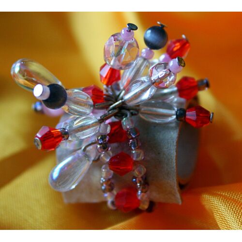 Bague En Perles Toupies, Facettes, Goutte D'Eau