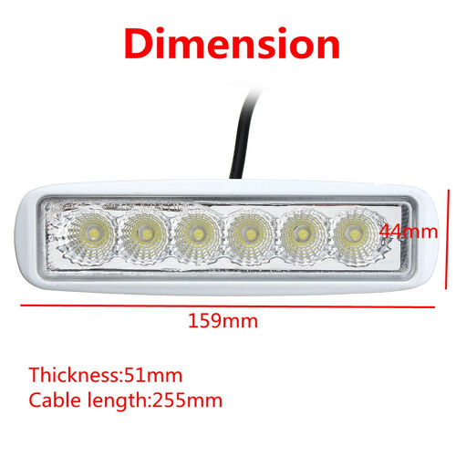 12v 6 Led Lumière Blanche D& 39;Inondation De Travail D& 39;Épandeur Blanc Pour La Voiture De Camion De Bateau De Moto De Yacht