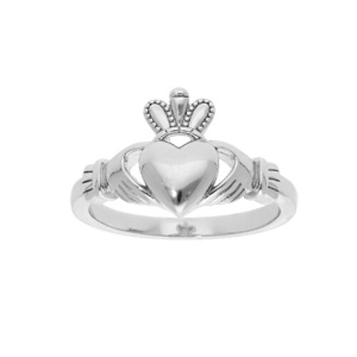 Bague Argent Rhodié Claddagh Irlande Modèle Homme