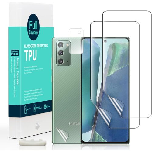KALANKA-Protection d Écran pour Samsung Galaxy Note 20 5G [Paquet de 2],Protecteur D'écran de Caméra,Protection arrière Effet Fibre de Carbone,Compatible avec Lecteur d'empreintes digitales
