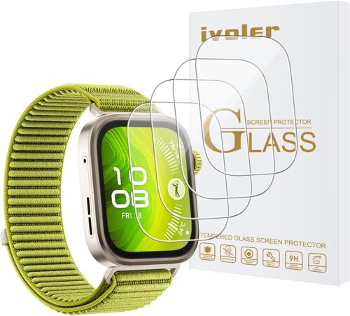 Kalanka-Lot De 4 Film Protection Écran En Verre Trempé Pour Huawei Watch Fit 4 Pro, Ultra Résistant Dureté 9h Glass, Anti Rayures, Hd Transparent, Sans Bulles