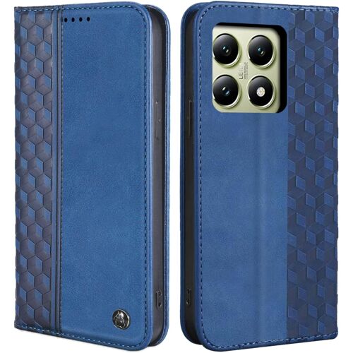 KALANKA-Coque pour Xiaomi 14T, Housse en Cuir PU Pochette Portefeuille Magnétique Etui de Protection, Flip Case pour Xiaomi 14T, Bleu
