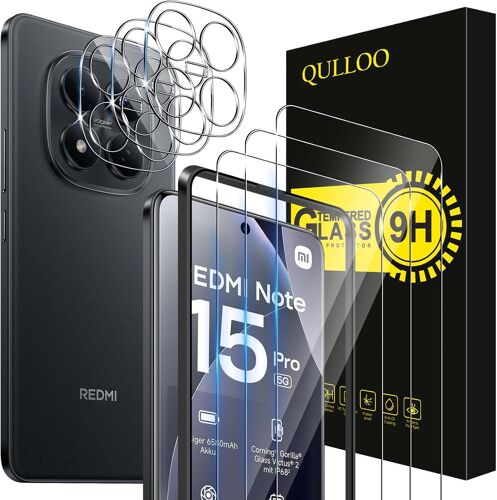 KALANKA-Verre Trempé pour Xiaomi Redmi Note 15 Pro 5G, 3 Pièces Protecteur D'écran et 3 Pièces Caméra Arrière Protecteur, 9H Dureté Film Protection Écran HD Clarté Anti Rayures Vitre Protection